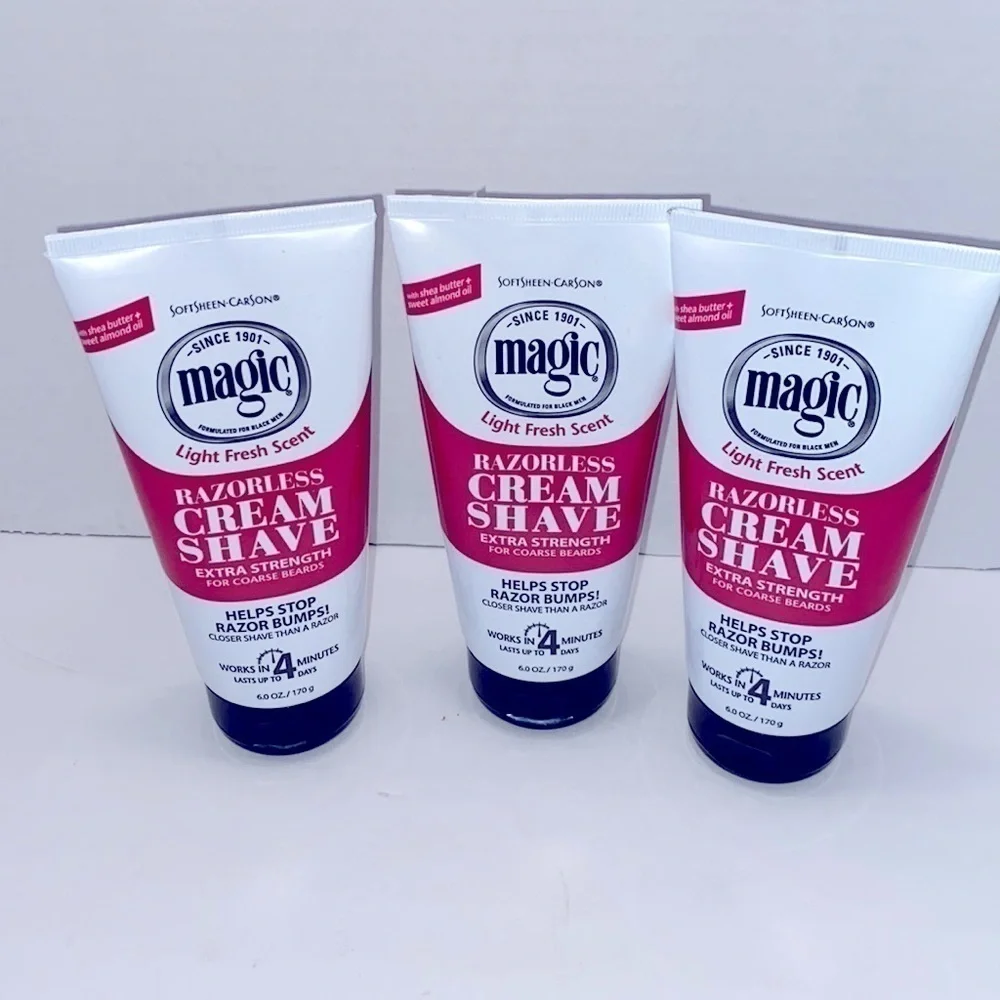 SoftSheen-Carson Men’s 6 oz Magic Razorless Shaving Cream Pack of 3